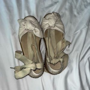 Fenty puma lace up creepers in cream color